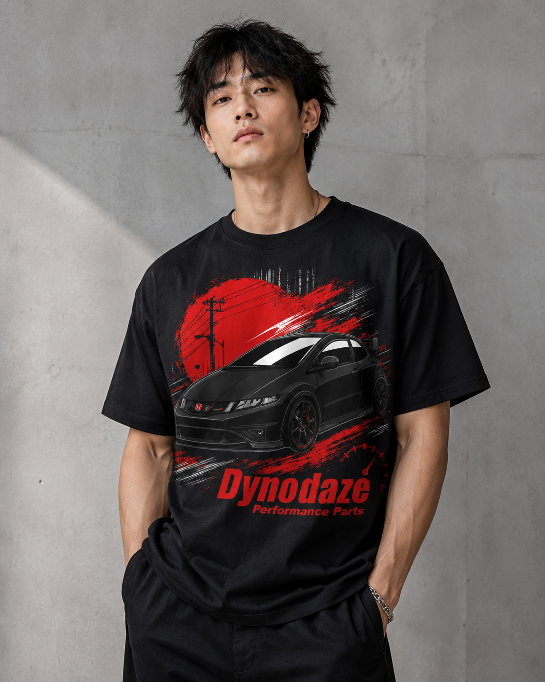 Dynodaze Honda Civic FN2 Type R Graphic Tee (BLACK EDITION)