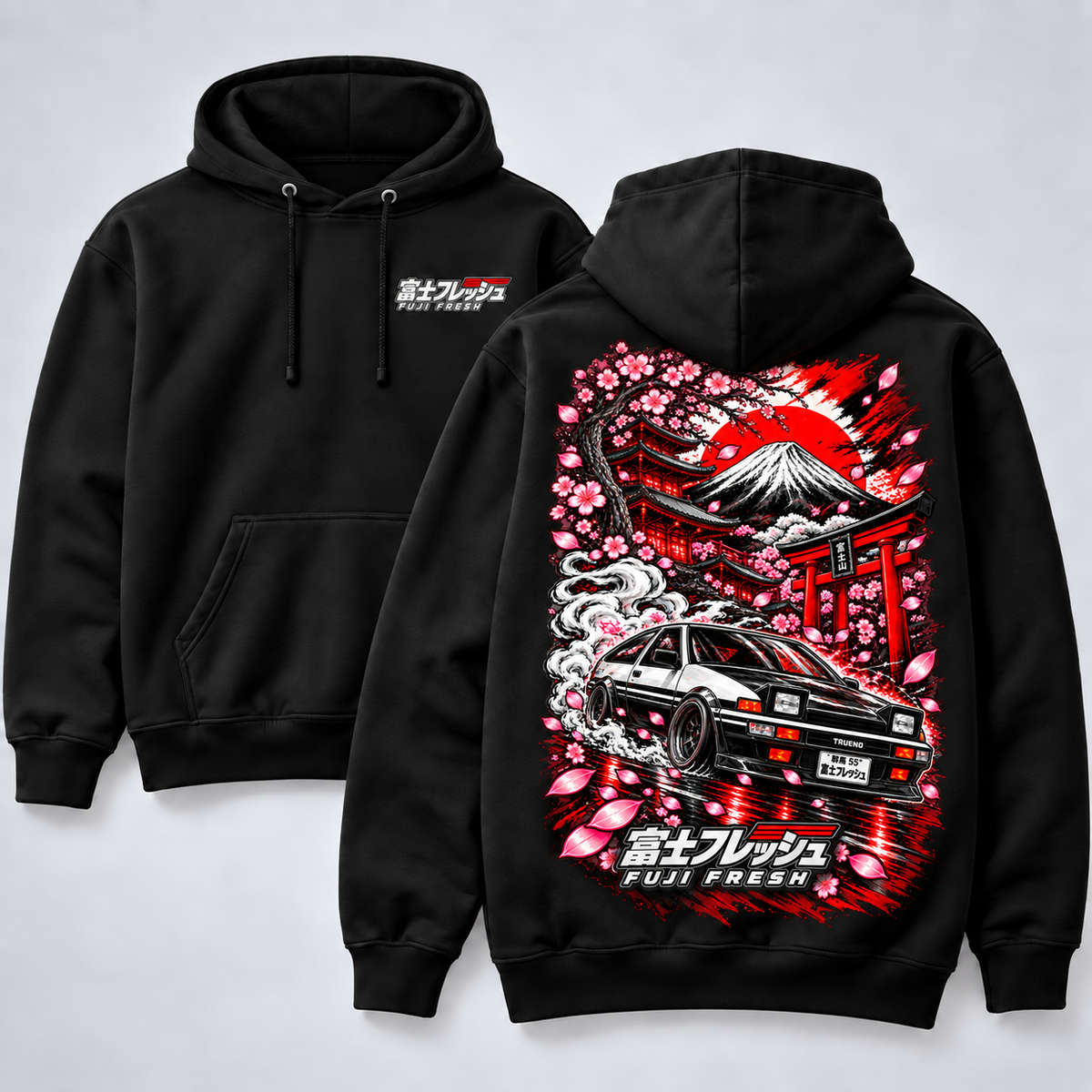 Fuji Fresh Touge Spirit Hoodie – AE86 Japan Sakura Streetwear