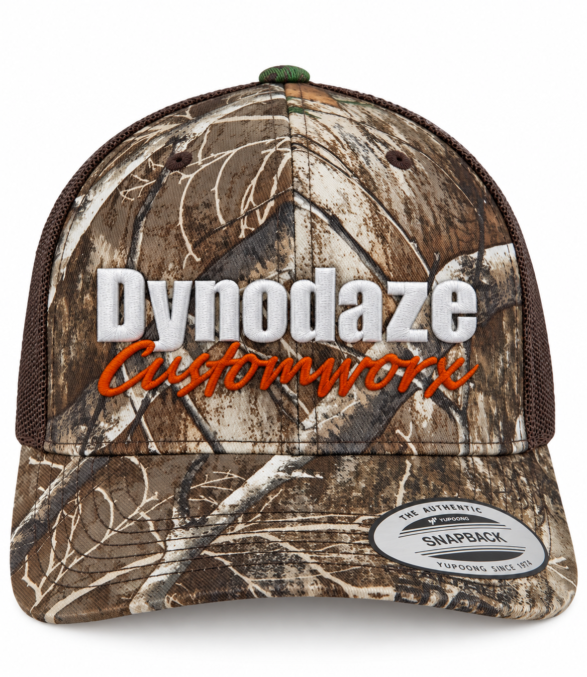 Dynodaze Customworx Camo Trucker Snapback Cap – Embroidered Logo